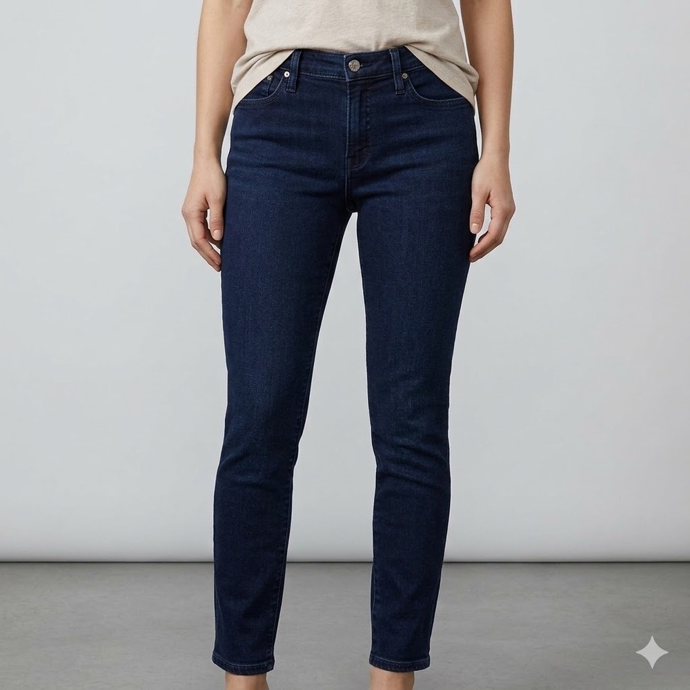 J. Crew Dark Indigo Blue‎ Skinny Jeans Stretch Petite Size 32P